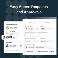 Screenshot of spend requests and approvals.