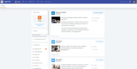 Screenshot of My feed shows employees and stakeholders what activities they have available to them. This area enables employees to engage and interact with content. Here they can share content to their social channels, see when content is expiring, and also engage with external and internal Channels.