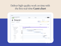 Screenshot of Scoro's first truly real-time Gantt chart gives you a holistic view of progress, tasks, events and more in one place. Save time and increase productivity with a full 360 degree view of your plans.