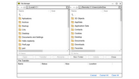 Screenshot of the dual panel File Manager, used to transfer files.