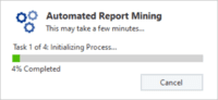 Screenshot of the automated report mining that generates report models for each file in the folder and successfully generated files to the AI Generated Report Models folder.