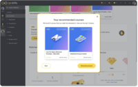 Screenshot of the Course Recommender feature that suggests courses tailored to each learner's interests and learning styles, making it easier for them to pick up new, relevant skills and stay motivated throughout their learning journey.