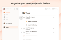 Screenshot of the project folder organizing feature, used to organize projects by client, department, initiative, or goals.