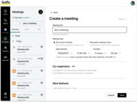 Screenshot of GoTo App - Create Meeting (Out of Session)