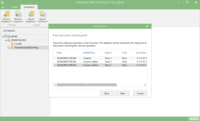 Screenshot of The user can even restore the database to a specific transaction.