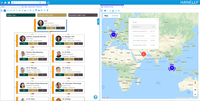 Screenshot of Org Chart and Employees Map View Split Screen