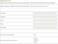 Screenshot of Customized Registration Form