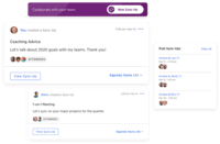 Screenshot of The Kazoo Employee Experience platform makes it easy for managers and employees to meet regularly to discuss progress, accomplishments, feedback, and career objectives and growth opportunities.