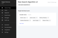 Screenshot of Dashboard - Feature Flag New Search