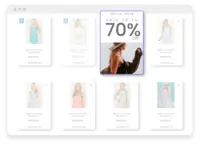 Screenshot of Keep shoppers engaged by highlighting relevant promotions, sales, and content as they scroll by easily adding Inline Banners to your ecommerce site.