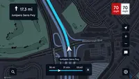 Screenshot of Mapbox Navigation features help to keep drivers on track, on time, and safe.