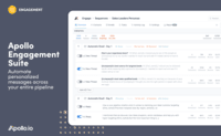 Screenshot of Apollo Engagement Suite - Automate personalized messages across your entire pipeline.
