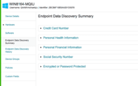 Screenshot of Endpoint Data Discovery Summary