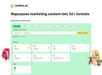 Screenshot of Unifire's content format options.